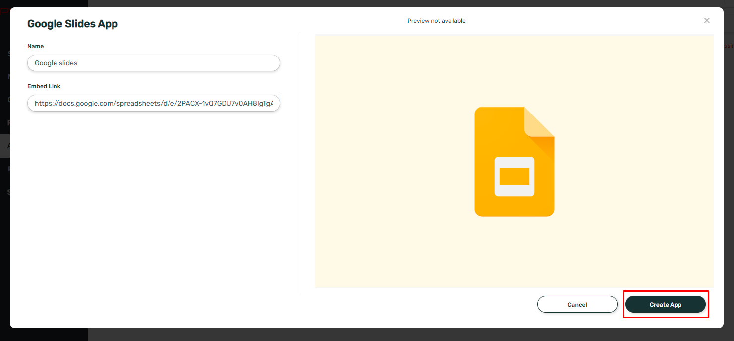 How to add the Google Slides app from Pickcel Digital Signage App Store?